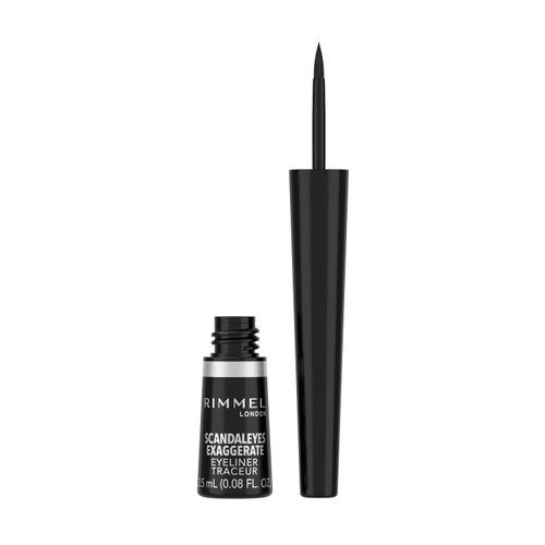 Rimmel London Exaggerate Eyeliner, 001 Black, 0.08 Fl Oz