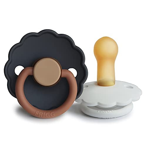 Frigg Daisy Natural Rubber Baby Pacifier | Made In Denmark | Bpa-free (6-18 Months) 2-pack