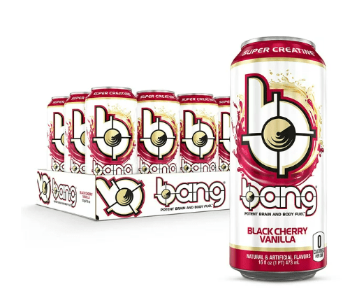 Bang Caffeine Free Black Cherry Vanilla Energy Drink With Super Creatine, 16 Oz, 12 Pack Cans