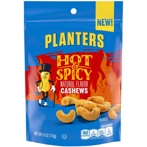 Planters Hot & Spicy Cashews, 6 Oz Bag