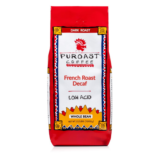 Puroast Low Acid High Antioxidant Decaf French Roast Whole Bean Coffee, 2.2 Lb Bag
