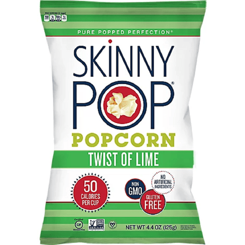 Skinny Pop Popcorn Twist Of Lime Non Gmo & Gluten Free, 4.4 Oz (pack Of 12)