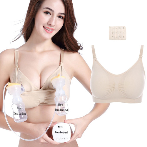 1pc Pregnant Women's Plain Color Hands Free Pumping Bras Maternity Nursing Bras