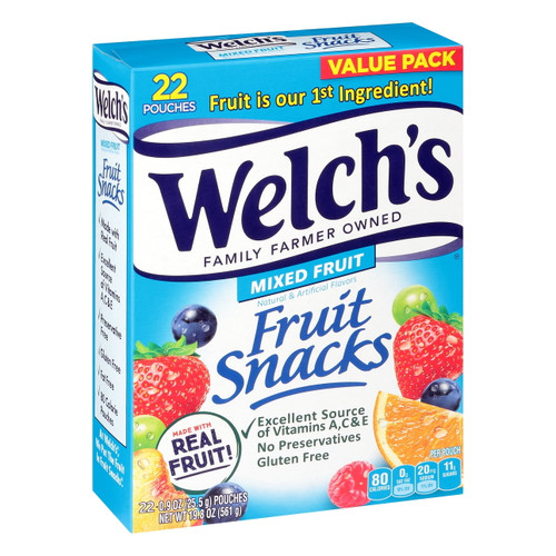 Welch's Mixed Fruit Fruit Snacks Value Pack, 0.9 Oz, 22 Count
