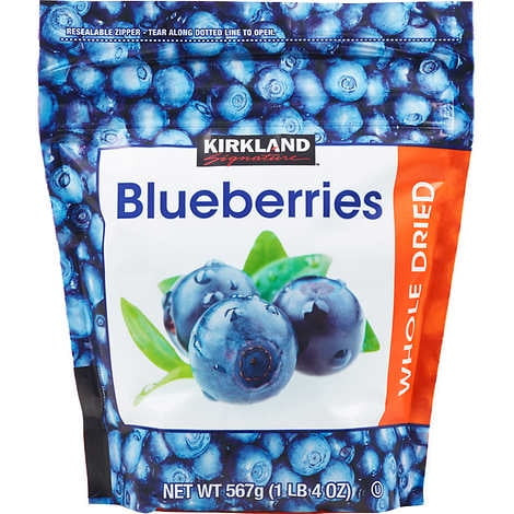 Kirkland Signature Whole Dried Blueberries (resealable Bag) , 20 Oz