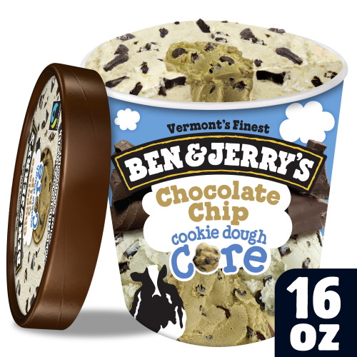 Ben & Jerry's Chocolate Chip Cookie Dough Core, Cookie Milk Ice Cream Pint 16 Oz