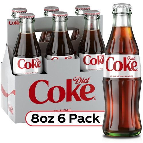 Diet Coke Soda Soft Drink, 8 Fl Oz, 6 Pack