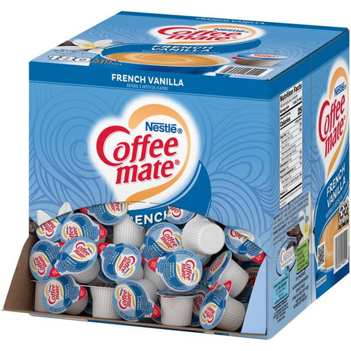 Nestle Coffee Mate Coffee Creamer, French Vanilla, Liquid Creamer Singles, Non Dairy, No Refrigeration, Gluten-free, 180 Ct