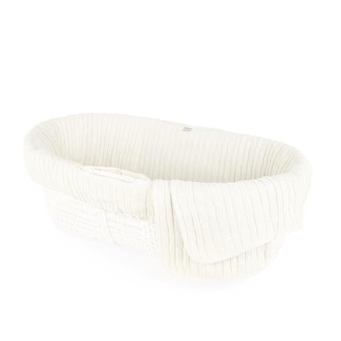 Tadpoles Cable Knit Moses Basket Bedding Only, Ivory