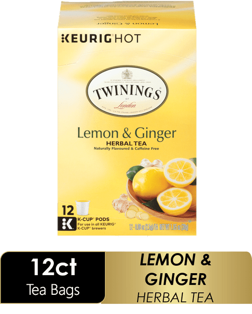 Twinings Of London Lemon & Ginger Herbal Tea K-cup Pods, 12 Ct, 1.05 Oz. Box
