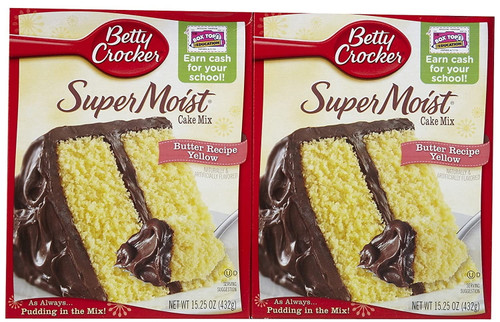 Betty Crocker Super Moist Cake Mix, Butter Recipe Yellow - 15.25 Oz Box,3 Pack