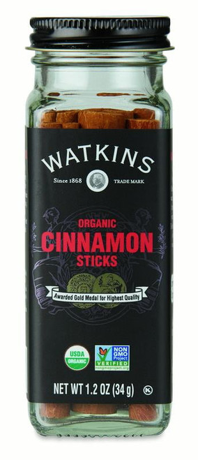 Watkins Gourmet Organic Spice Jar, Cinnamon Sticks, 1.2 Oz