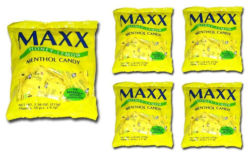 Maxx Menthol Candy Honey Lemon Flavor Pack Of 5