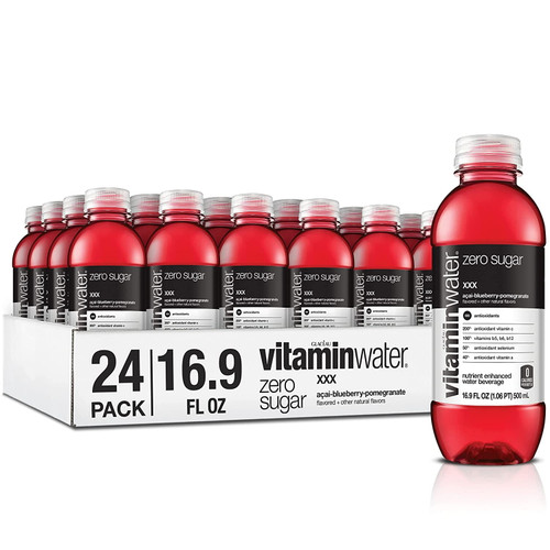 Vitaminwater Zero Xxx, Electrolyte Enhanced Water W/ Vitamins, Açai-blueberry-pomegranate Drinks, 16.9 Fl Oz (pack Of 24)