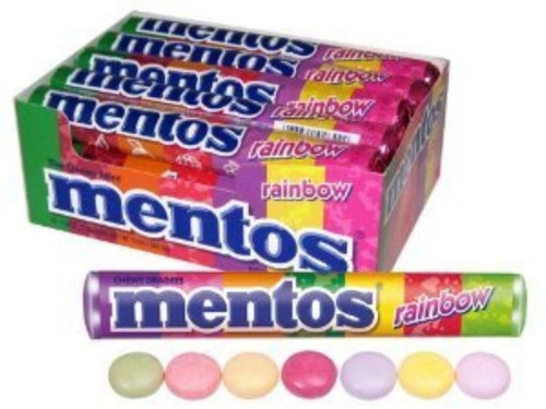Mentos Chewy Mint Candy Roll, Rainbow, 1.32 Ounce/14 Pieces