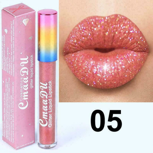 Cmaadu Glitter Liquid Lipstick Matte Diamond Shimmer Lip Gloss Makeup