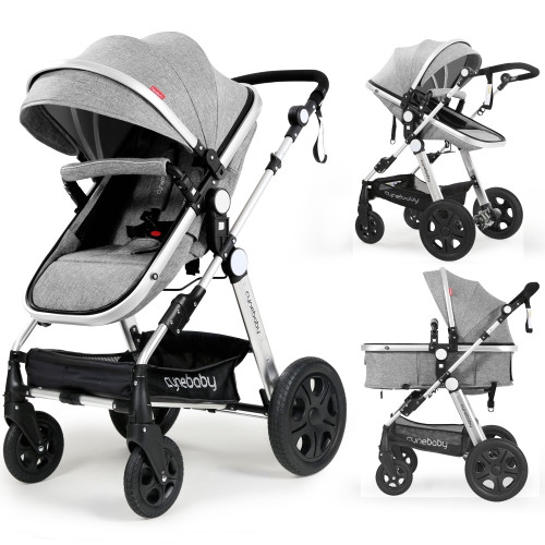 Cynebaby Newborn Infant Toddler Baby Stroller With Reversible Seat, Gray