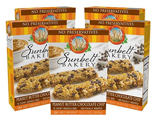 Sunbelt Bakery Peanut Butter Chocolate Chip Chewy Granola Bars, 1.1 Oz Bars, 10 Count