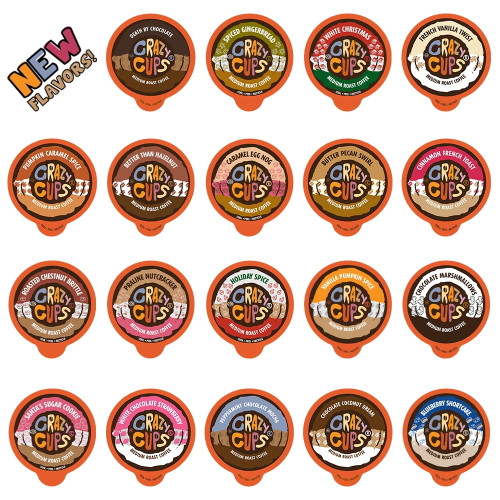 Crazy Cups, Flavored Coffee K-cups Variety Pack Sampler, 20 Ct