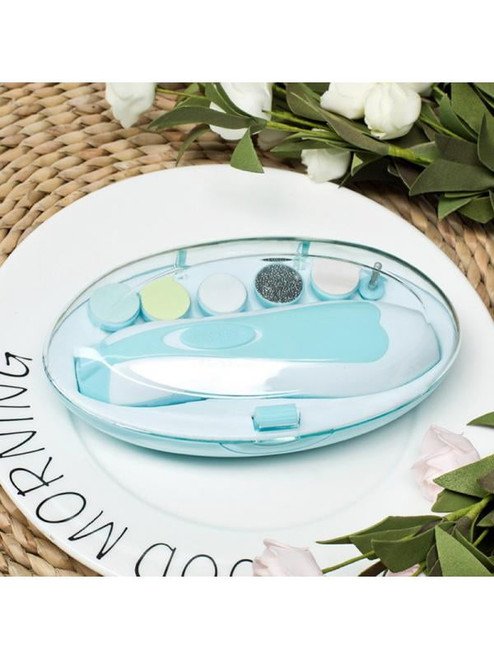 Electric Baby Nail File Clippers Trimmer Toddler Toes Trim Nails Polish Care Set