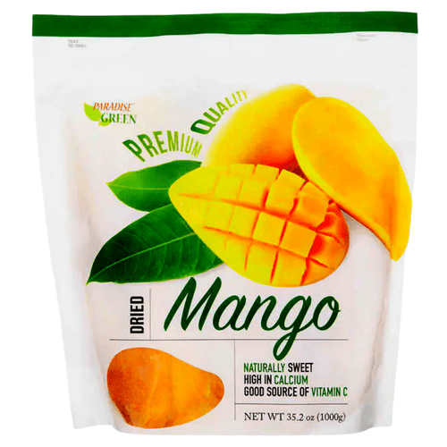 Paradise Green Premium Dried Mango Gluten Free Delicious Sweet Tropical Golden Mangoes Dry Gourmet Healthy And Ready To Eat Snacks For Kids Adults, 35.2oz