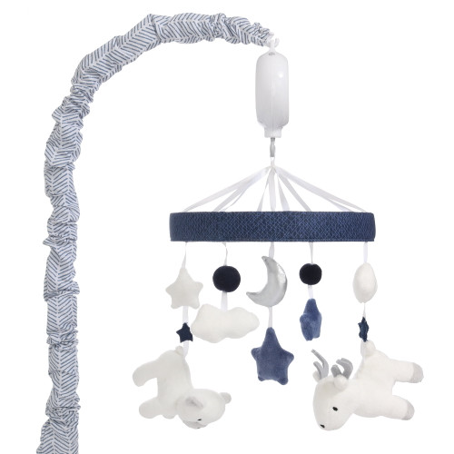 The Peanutshell Moonlight Blue Crib Mobile For Baby Boys Plays 12 Lullabies