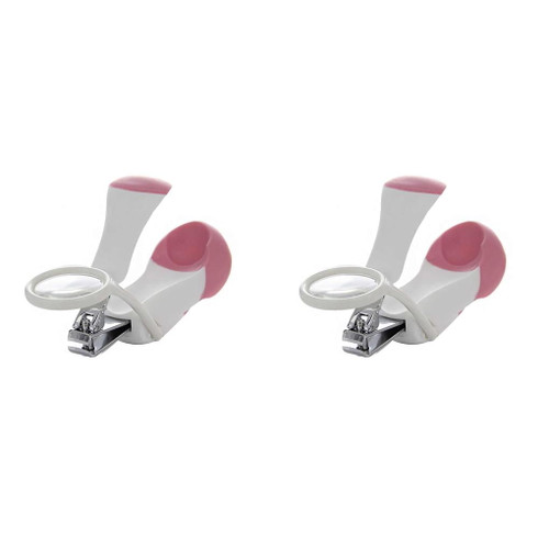 2pcs Magnifier Stainless Steel Nail Clippers Magnifying Glass Attached Baby Children Adults Manicure Tool