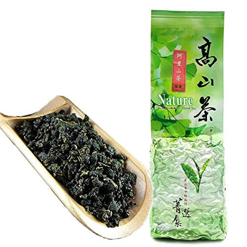 Fullchea - Natural Alishan Oolong Tea Loose Leaf - Formosa Oolong High Mountain Tea - Taiwan Gaoshan Ulong Tea - Taiwanese Green Oolong Tea For Weight Loss (8.8oz / 250g)