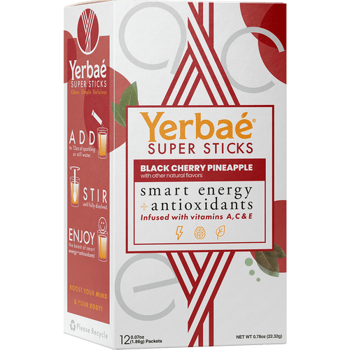 Yerbae Black Cherry Pineapple Super Sticks Energy Drink Mix - Zero Sugar, Zero Carb Boost Of Yerba Mate, Vitamins, And Antioxidants