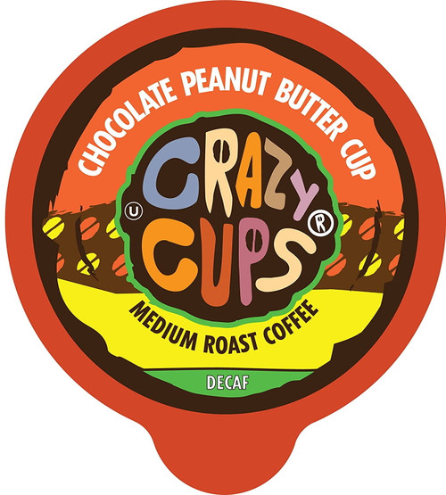 Crazy Cups Flavored Coffee For Keurig K-cup Machines, Decaf Chocolate Peanut Butter Cup, Hot Or Iced, Single Serve, Recyclable Pods, 22 Count