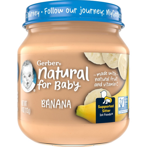 Gerber 1st Foods Natural For Baby Baby Food, Banana, 4 Oz Jar
