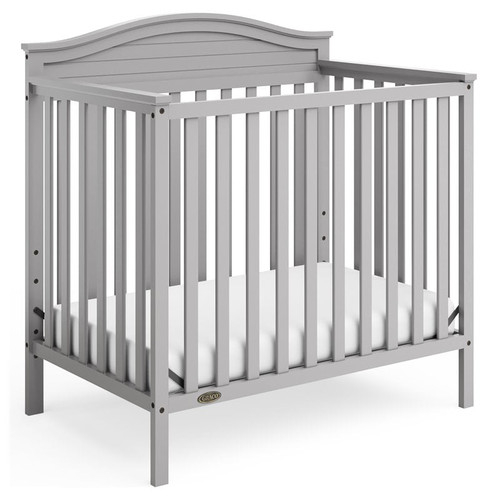 Graco Stella 4-in-1 Convertible Baby Mini Crib, Pebble Gray