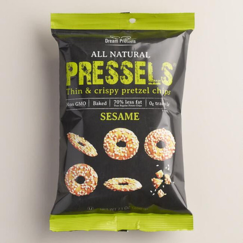 Pressels Pretzel Chips  Sesame  Case Of 12  7.1 Oz.