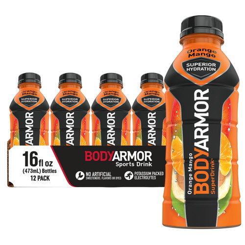 Bodyarmor Sports Drink, Orange Mango, 16 Fl Oz, 12 Count