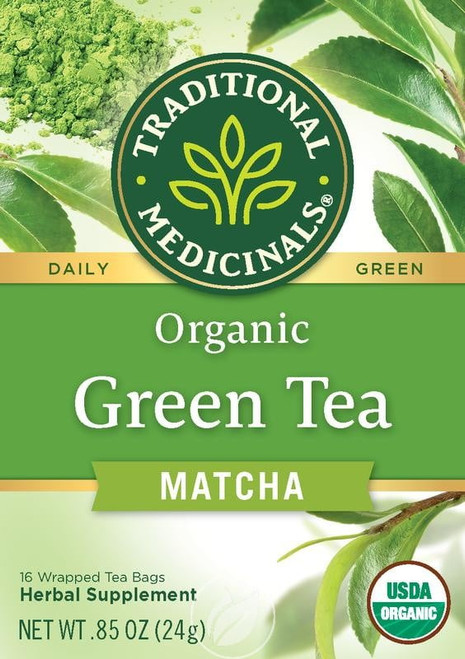 Traditional Medicinals Teas Organic Green Tea Matcha With Toasted Rice 16 Bag, Pack Of 2