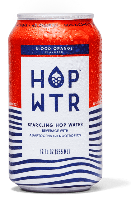 Hop Wtr - Blood Orange - Sparkling Hop Water Infused With Adaptogens And Nootropics, 12-pack