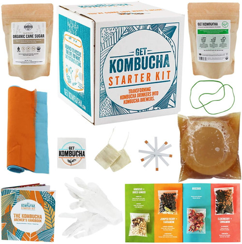 Diy Gifts Kombucha Brewing Starter Kit, Makes 5 Gallons Of Organic Kombucha