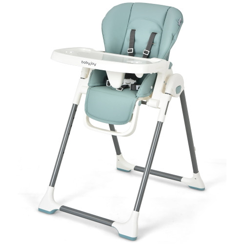 Babyjoy Foldable Baby High Chair W/ Double Removable Trays & Book Holder Green