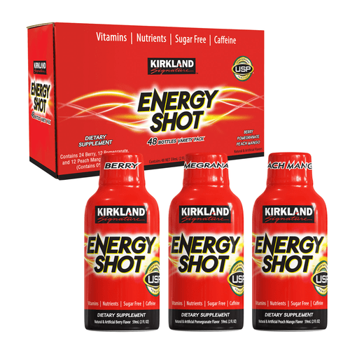 K.s Energy Shot, 48 Bottles, 2 Ounces Each Berry, Pomegranate, Peach Mango