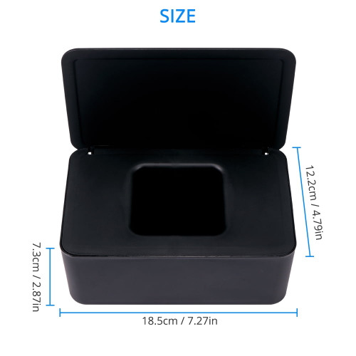 Baby Wipes Holder Box, Reusable Baby Wipes Case Diaper Wipes Container Keeps Wet Wipes Moist Dustproof (black)