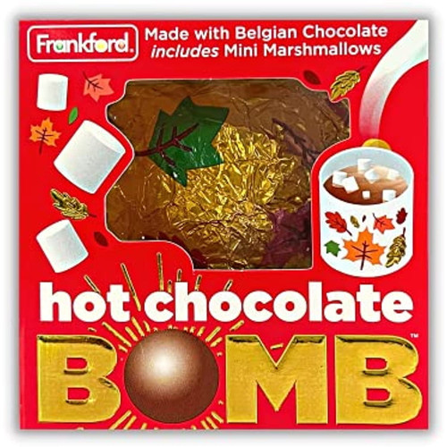 Belgian Hot Chocolate Melting Ball With Mini Marshmallows Inside, Cute Autumn Dessert Drink, 1.6 Ounce