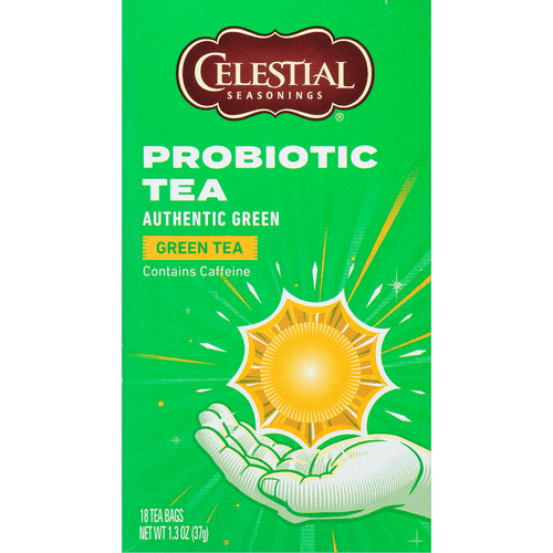 Celestial Seasonings Authentic Probiotic Green Tea Bags, 18 Ct
