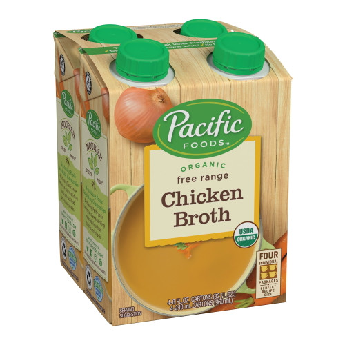 Pacific Foods Organic Free Range Chicken Broth, 8oz, 4-pack