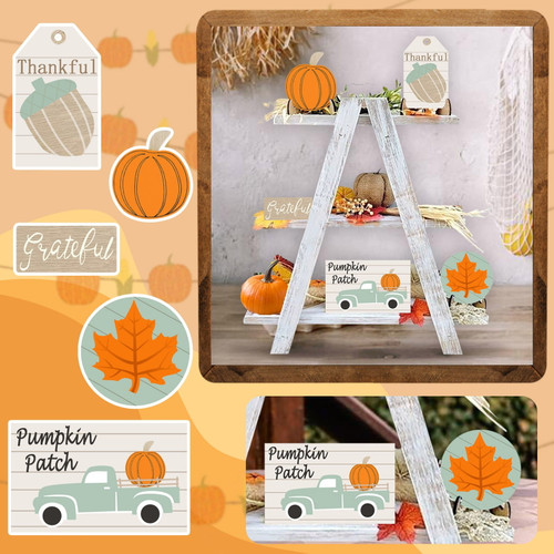 Lystmrge Home Christmas Decor Serving Tray Wood Decorative Changing Tray Wood Fall Layered Tray Decor Horror Thanksgiving Sign Ornament Farmhouse Fall Supplies