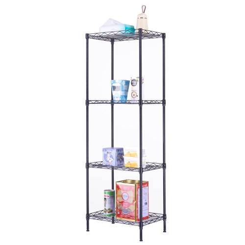 Storage Shelves, Segmart Shelves For Storage Racks And Shelving Unit, 4 Tier Storage Cart With Shelves, Adjustable Wire Shelving Heavy-duty Metal Shelves For Storage Kitchen Bathroom, Black, H1262