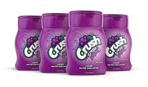 Crush, Grape, Liquid Water Enhancer – New, Better Taste! (4 Bottles, Makes 96 Flavored Water Drinks) – Sugar Free, Zero Calorie