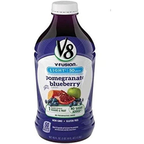 V8 V-fusion Vegetable & Fruit Juice Drink 46oz Bottle (pack Of 4) Choose Flavor Below) (pomegranate Blueberry 100% Juice)