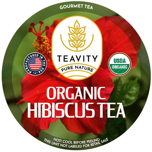 Teavity Organic Hibiscus Herbal Tea Pods For Keurig K-cup Brewers - 24 Counts (pack Of 1)