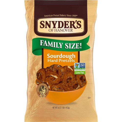 Snyder's Of Hanover Pretzels, Sourdough Hard Pretzels, Family Size 16 Oz