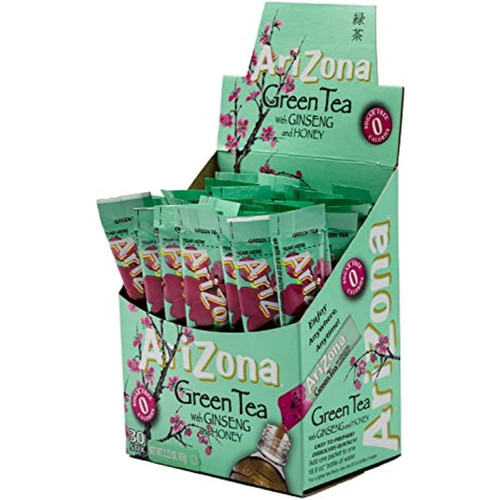 Arizona Green Tea With Ginseng Iced Tea Stix Sugar Free, 30 Count Box (pack Of 1), Low Calorie Single Serving Drink Powder Packets, Just Add Water For A Deliciously Refreshing Iced Tea Beverage